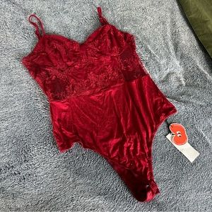 Red Cider sheer lacy bodysuit NWT